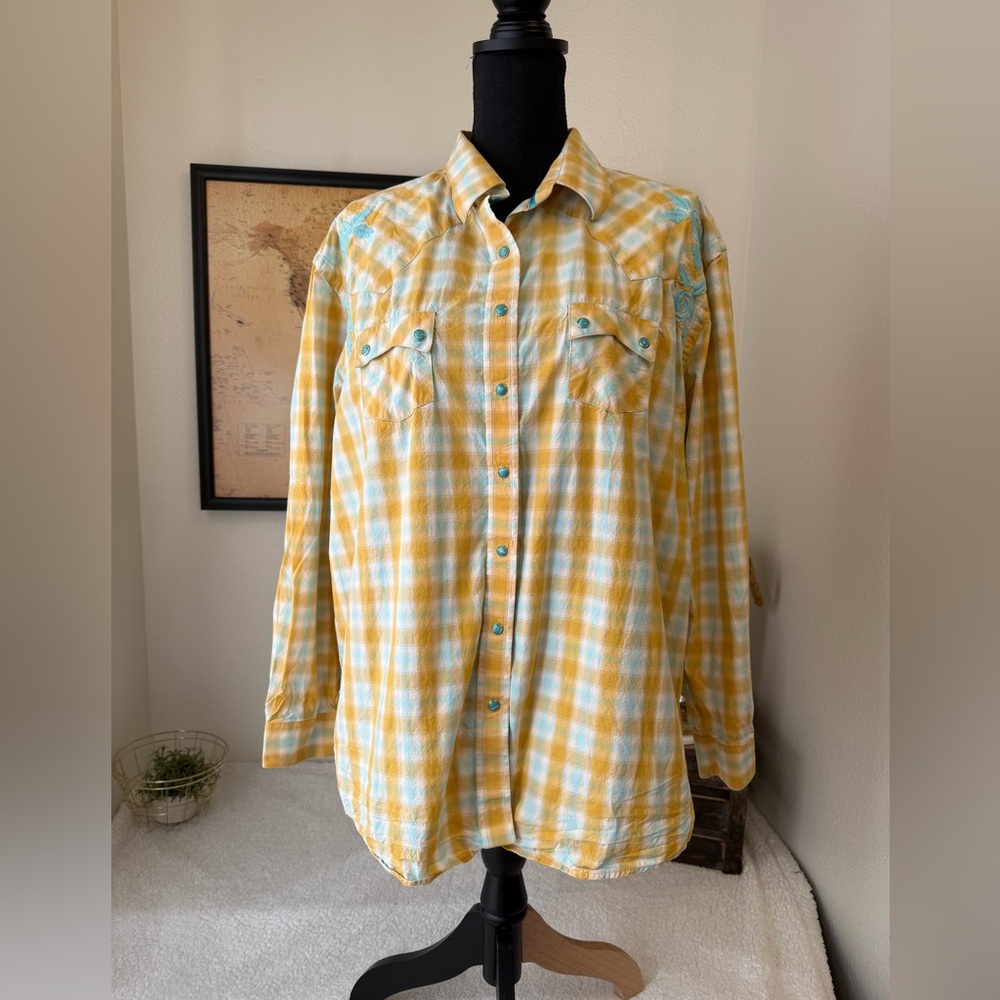 Rough Stock Panhandle Fit snap down long sleeve 2X
